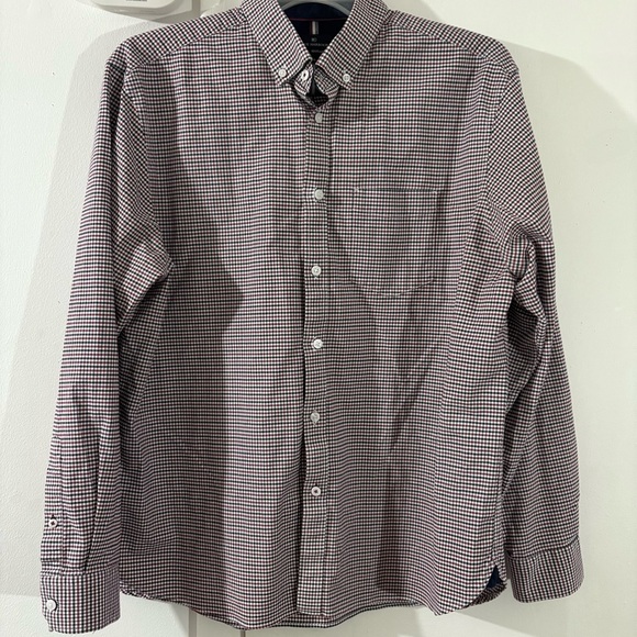 Blue Harbour Mens XL Gingham Long Sleeve Button Down Shirt Regular Fit Blue Red - Picture 1 of 13